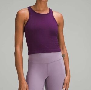 Lululemon Ebb To Street Cropped Racerback Tank Purple EUC